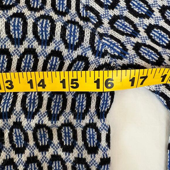 Fontana Geometric Sweater Dress Tunic Silver Eyelet Ring Fitted Size L Office - Picture 6 of 9